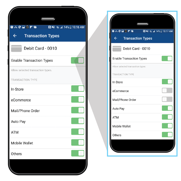 TRANSACTION TYPE CONTROL